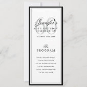 Elegant 60th Birthday Party Program + Menu  Einladung (Vorderseite)