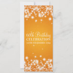 Elegant 60th Birthday Party Winter Sparkle Orange Einladung<br><div class="desc">Elegant 60th Birthday Party invitation design with sophisticated Winter Sparkle Orange motif,  custom name and date and additional text. Impress your family and friends with this stylish and modern design. Fully customizable!</div>