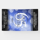 Elegant 65. Blue Sapphire Hochzeitstag Banner (Horizontal)