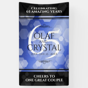 Elegant 65. Blue Sapphire Hochzeitstag Banner
