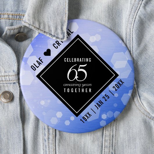 Elegant 65. Blue Sapphire Hochzeitstag Button (Beispiel)