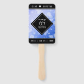 Elegant 65. Blue Sapphire Hochzeitstag Fächer (Rückseite)