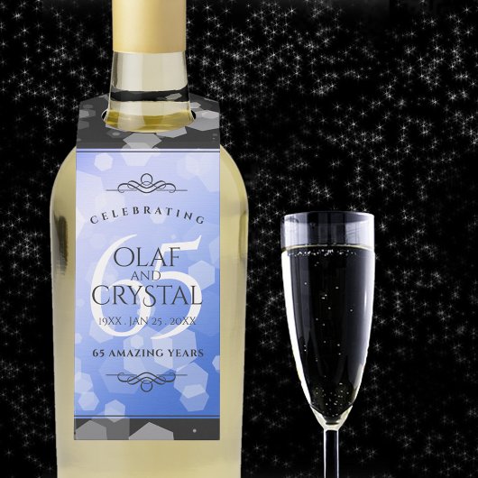 Elegant 65. Blue Sapphire Hochzeitstag Flaschenanhänger