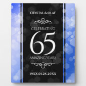 Elegant 65. Blue Sapphire Hochzeitstag Fotoplatte (Vorderseite)