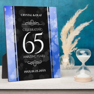 Elegant 65. Blue Sapphire Hochzeitstag Fotoplatte