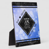 Elegant 65. Blue Sapphire Hochzeitstag Fotoplatte (Seite)