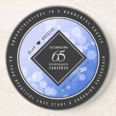 Elegant 65. Blue Sapphire Hochzeitstag Getränkeuntersetzer (Vorne)
