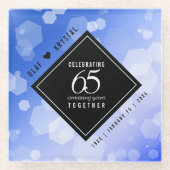 Elegant 65. Blue Sapphire Hochzeitstag Glasuntersetzer