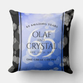 Elegant 65. Blue Sapphire Hochzeitstag Kissen (Vorderseite)