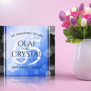 Elegant 65. Blue Sapphire Hochzeitstag Leinwanddruck