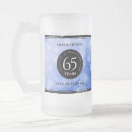 Elegant 65. Blue Sapphire Hochzeitstag Mattglas Bierglas
