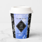 Elegant 65. Blue Sapphire Hochzeitstag Pappbecher (Rückseite)