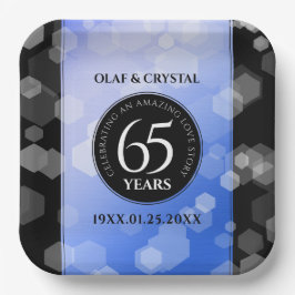 Elegant 65. Blue Sapphire Hochzeitstag Pappteller