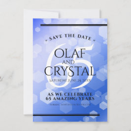 Elegant 65. Blue Sapphire Hochzeitstag Save The Date