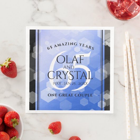 Elegant 65. Blue Sapphire Hochzeitstag Serviette (Beispiel)
