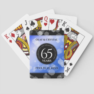 Elegant 65. Blue Sapphire Hochzeitstag Spielkarten