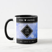 Elegant 65. Blue Sapphire Hochzeitstag Tasse (Links)