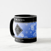 Elegant 65. Blue Sapphire Hochzeitstag Tasse (Vorderseite Links)