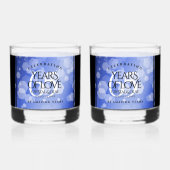 Elegant 65. Blue Sapphire Hochzeitstag Whiskyglas (Vorderseite)