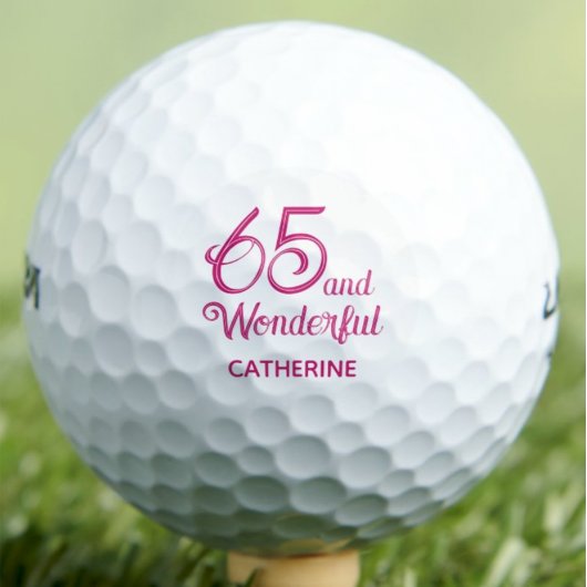 Elegant 65. Geschenk für Tante - rosa Script Desig Golfball