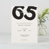 Elegant 65th Birthday Invitation - Minimal Style Einladung (Stehend Vorderseite)