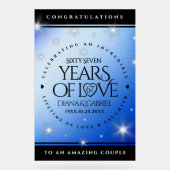 Elegant 67. Star Sapphire Hochzeit Jahrestag Acrylschild (Vorderseite)