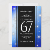 Elegant 67. Star Sapphire Hochzeit Jahrestag Einladung (Vorderseite)