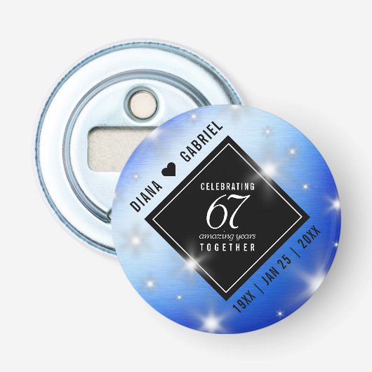 Elegant 67. Star Sapphire Hochzeit Jahrestag Flaschenöffner (Vorderseite)
