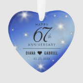 Elegant 67. Star Sapphire Hochzeit Jahrestag Ornament (Vorderseite)