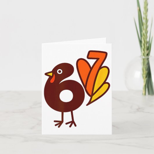 Elegant 67 Turkey Bird Six Seven Silhouette Fall S Karte (Vorderseite)