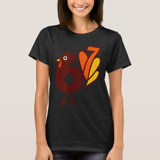 Elegant 67 Turkey Bird Six Seven Silhouette Fall S T-Shirt (Vorderseite)