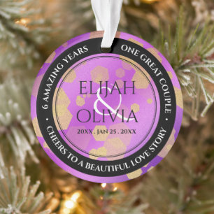 Elegant 6. 33. 47. Geburtstag von Amethyst Ornament