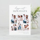 Elegant 6 Foto Collage Happiest Feiertagskarte (Stehend Vorderseite)
