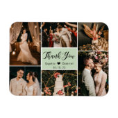 Elegant 6 Foto Collage Wedding Danke Magnet (Horizontal)