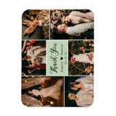 Elegant 6 Foto Collage Wedding Danke Magnet (Vertikal)
