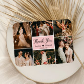 Elegant 6 Foto Collage Wedding Danke Magnet