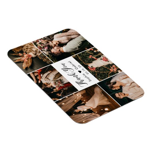 Elegant 6 Foto Collage Wedding Danke Magnet (Rechte Seite)