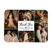 Elegant 6 Foto Collage Wedding Danke Magnet (Horizontal)