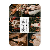 Elegant 6 Foto Collage Wedding Danke Magnet (Vertikal)