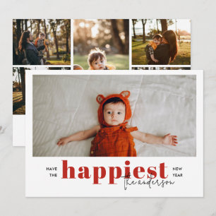 Elegant 6 FotoCollage haben das glücklichste neue  Feiertagskarte