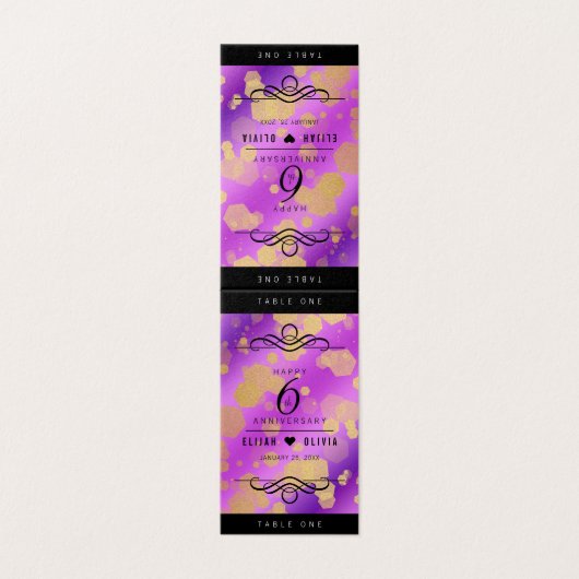 Elegant 6. Geburtstag von Amethyst (Außenseite Aufgefaltet)