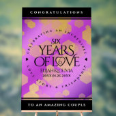 Elegant 6. Geburtstag von Amethyst Acrylschild (Neutral)