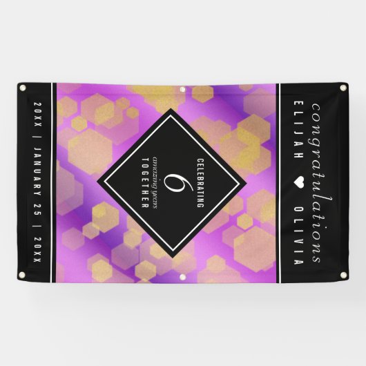 Elegant 6. Geburtstag von Amethyst Banner (Horizontal)