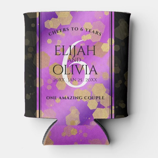 Elegant 6. Geburtstag von Amethyst Dosenkühler (Vorderseite)