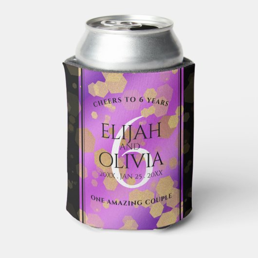 Elegant 6. Geburtstag von Amethyst Dosenkühler (Kanne Rückseite)
