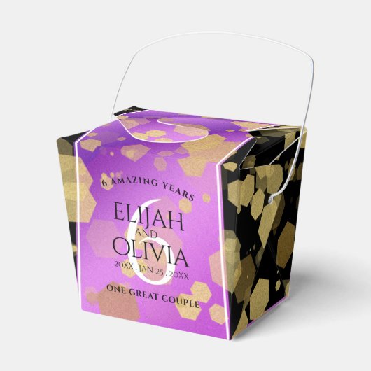 Elegant 6. Geburtstag von Amethyst Geschenkschachtel (Vorderseite)