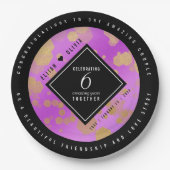 Elegant 6. Geburtstag von Amethyst Pappteller (Vorderseite)