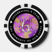 Elegant 6. Geburtstag von Amethyst Pokerchips (Vorderseite)