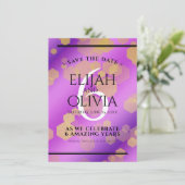 Elegant 6. Geburtstag von Amethyst Save The Date (Stehend Vorderseite)