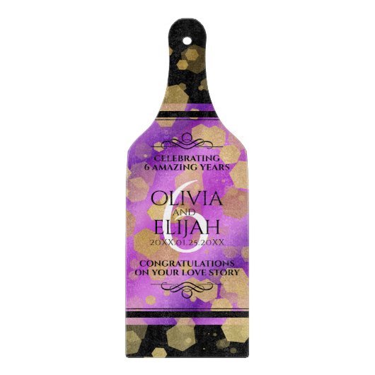 Elegant 6. Geburtstag von Amethyst Schneidebrett (Vorderseite)